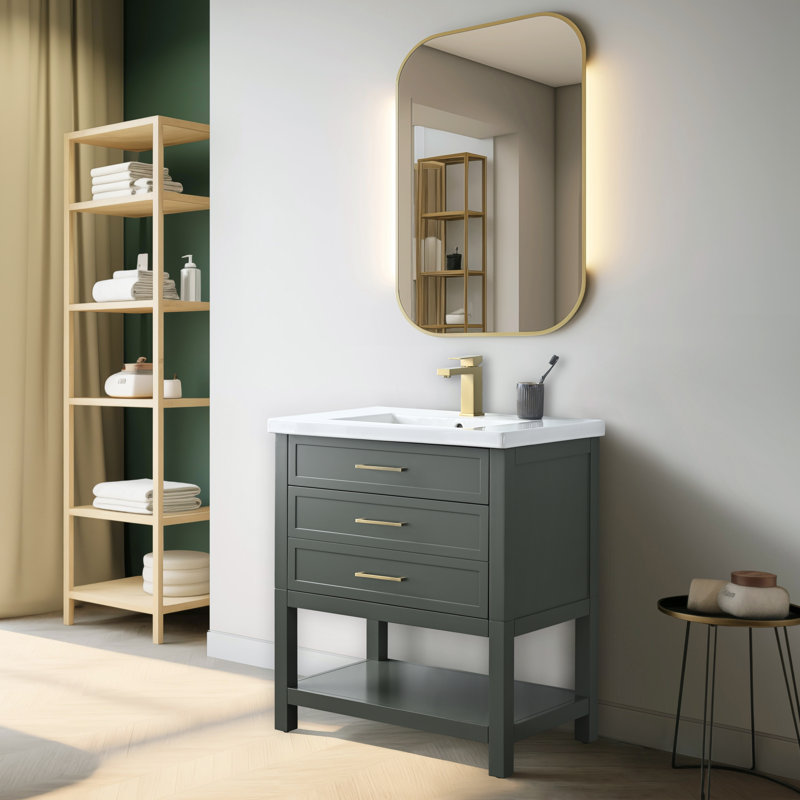 Mercury Row® Vicini 30'' Single Vanity with Ceramic Top & Reviews